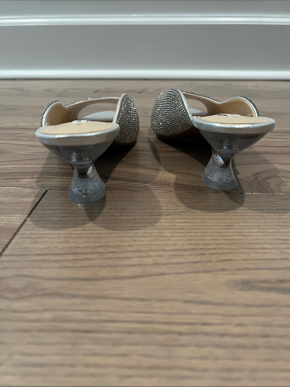 Alex Marie Silver Rhinestone Slide Mules - Picture 3 of 3